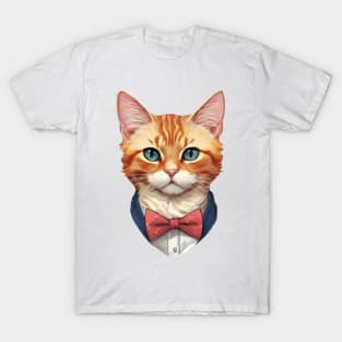 Fancy Cat with Bowtie no.20 T-Shirt